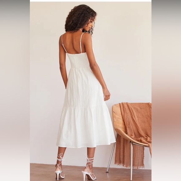 Lulus Simplicity and Sweetness White Sleeveless Tiered Midi Dress - Picture 3 of 5